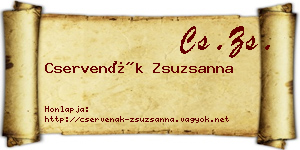 Cservenák Zsuzsanna névjegykártya