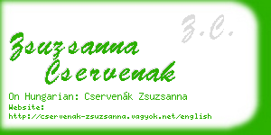 zsuzsanna cservenak business card